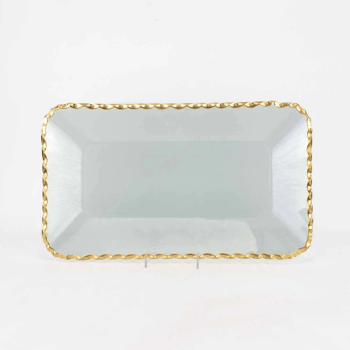 The Royal Standard - Cordova Rectangle Serving Tray   Clear/Gold   16.5x9.5