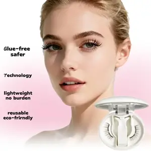 YANJIE Natural Magnetic Lashes Highly Rated Lightweight for Beginners with Free Tools Non-Irritating Easy Application Makeup Enhancer fairy clusters spikes makeup brushes set bottom Kit Eyelashes DIY Reusable bunny Self-Adhesive Jelly-Coated