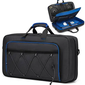 DJ Bag for DDJ-FLX4/DDJ 400/DDJ REV1 - Padded DJ Controller Crossbody Case with 4 Pockets, Fits 15.6" Laptop/Cables, Adjustable Shoulder Strap for DJ Equipment