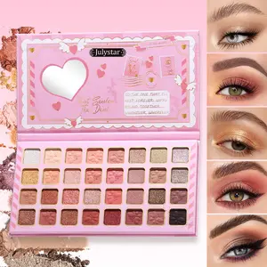 32-Color Eyeshadow Palette, Rosy Nude Matte Shimmer Metallic Finishes, Highly Pigmented Blush & Eye Shadow Compact, Travel-Friendly Makeup Kit, Eye Shadow Palettes