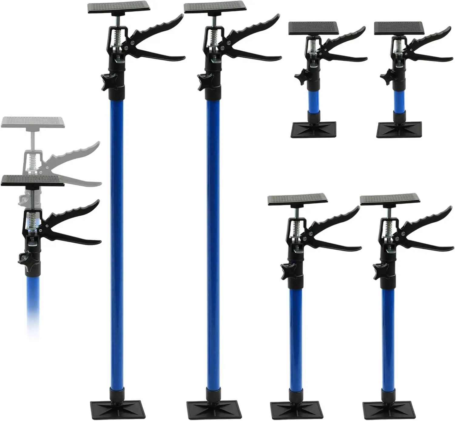 Maeklon 6 Pack Cabinet Jack Support Pole, 12.2" to 115" Third Hand Tools, Supports Up to 154Lbs, Adjustable Support Pole for Construction Rods, Cabinet Jacks, Cargo Bars