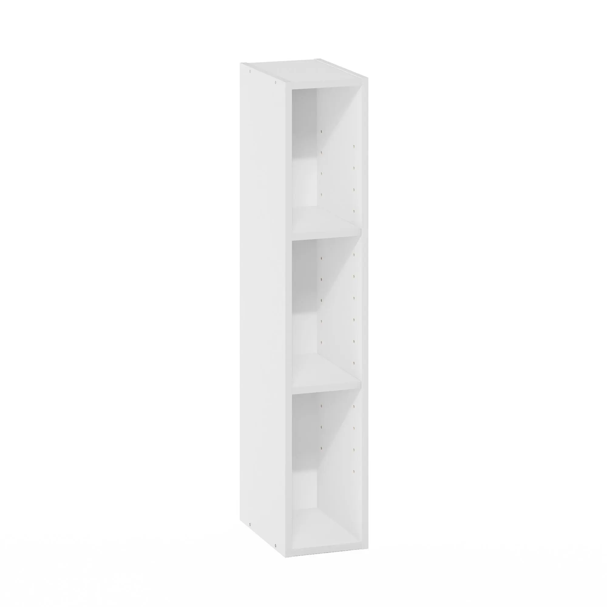 FULDA Bookcase, 3-Tier Narrow Bookshelf, Bookcase 6-In Wide Narrow Bookcase, 9.3 x 5.9 x 31.5, for Living Room Bedroom Home Office, White