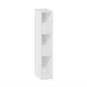 FULDA Bookcase, 3-Tier Narrow Bookshelf, Bookcase 6-In Wide Narrow Bookcase, 9.3 x 5.9 x 31.5, for Living Room Bedroom Home Office, White