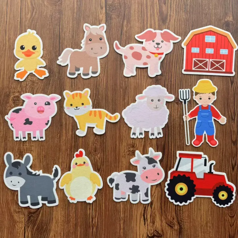 Farm Animal Felt Board Kit, Farm Theme Early Education Materials, Teacher Resources, Visual Learning Tools, School or Home Felt Teaching Boards, Teaching Supplies, Classroom Supplies
