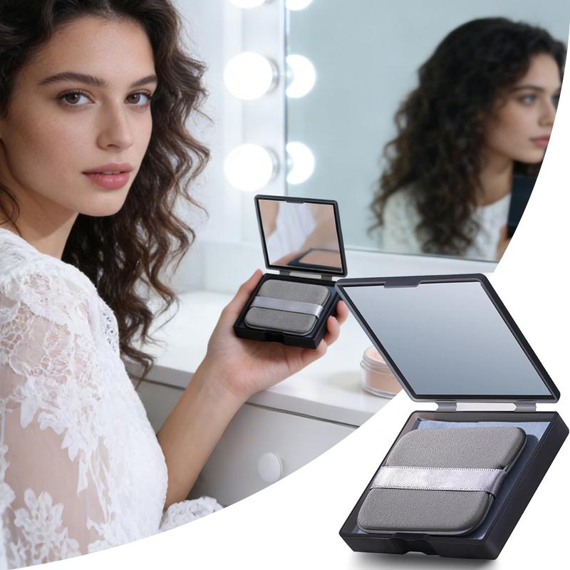 Portable Oil Absorbing Face Paper with Mirror & Puff, 500pcs/set 2 IN 1 Blotting Sheet with Mirror Puff Makeup Blotting Paper for Oily Skin, Oil Control Face Paper Facial Makeup Tool