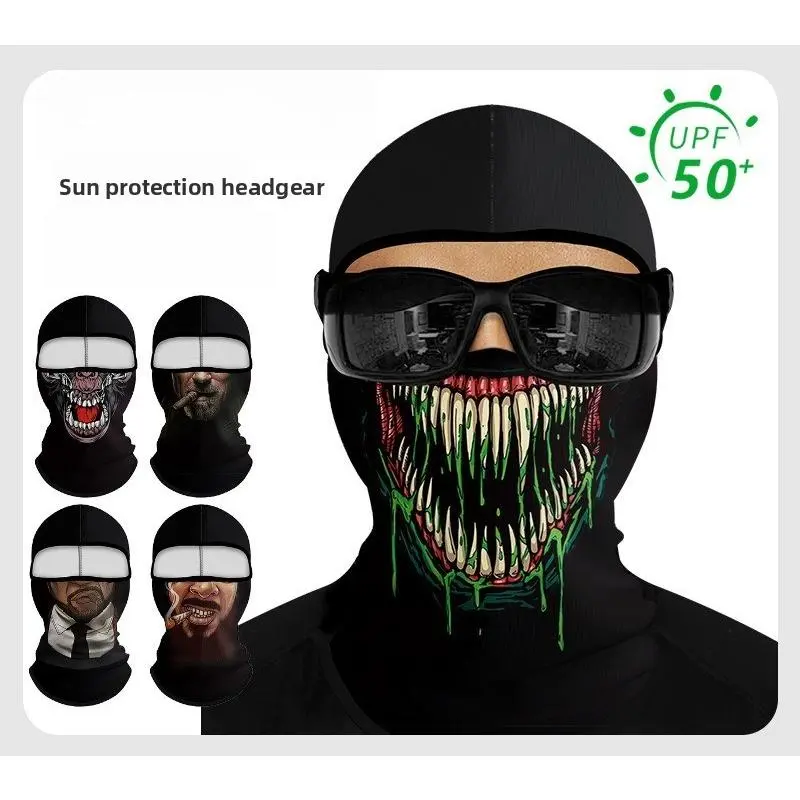 Strange horror avatar sunscreen headgear men's ice silk texture cycling UV protection mask summer quick-drying scarf