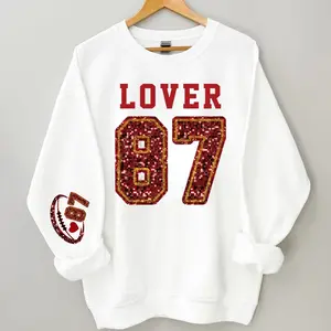 Vintage 90s Taylor and Kelce Lover Crew Neck Crewneck Sweatshirt, Unisex Casual Comfortable Cotton Sweatshirt, Best Christmas Hoodie For Men, Women