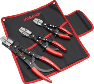 3PCS Automotive Hose Pinch Off Pliers – 8in, 10in, 12in Ratchet Clamp Tools for Fuel & Coolant Line Service