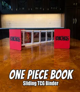 One Piece Sliding TCG Binder w/ Magnetic Lid – Top Loader Card Storage (6 & 12 Page)