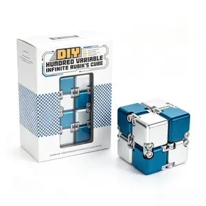Adult Toy - Aluminum Infinity Cube with Case, Sturdy & Weighted, Stress and Anxiety Relief, Suitable for ADHD and OCD