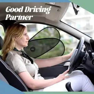 2-Piece Car Window Sunshade, Adjustable and Rotatable, Privacy UV Protection, Summer Heat Insulation, PVC Material, Side Windshield Guard