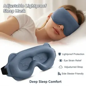 3D Contoured Sleeping Eye Mask with Nose Pad, Total Blackout & Zero Eye Pressure Cover, Adjustable Strap for Side Sleepers, Essential for Travel, Night Shifts, Deep Sleep Relief