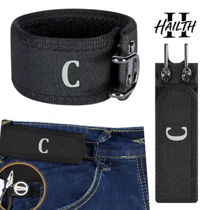 HAILTH Buckle-Less Belt Hooks for Keys, Tactical Metal Hook Elastic Belt (Letter Design Belt)