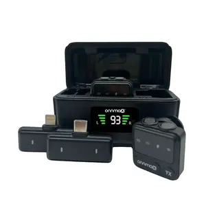 onnmax Wireless Microphone with Charging Case for iPhone/Android/Camera/PC/Laptop with Lightning/USB-C/Plug, 652ft Range, Noise Cancellation, 40H Battery for Video Recording, Streaming, Vlog