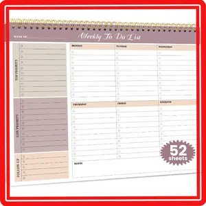 Weekly To Do List Notepad 52 Undated Sheets Midnight Lilac 85x11 Office Desk Planner Notepad Productivity Supplies Organizer Undated Weekly Planner for Work Goals Task Management
