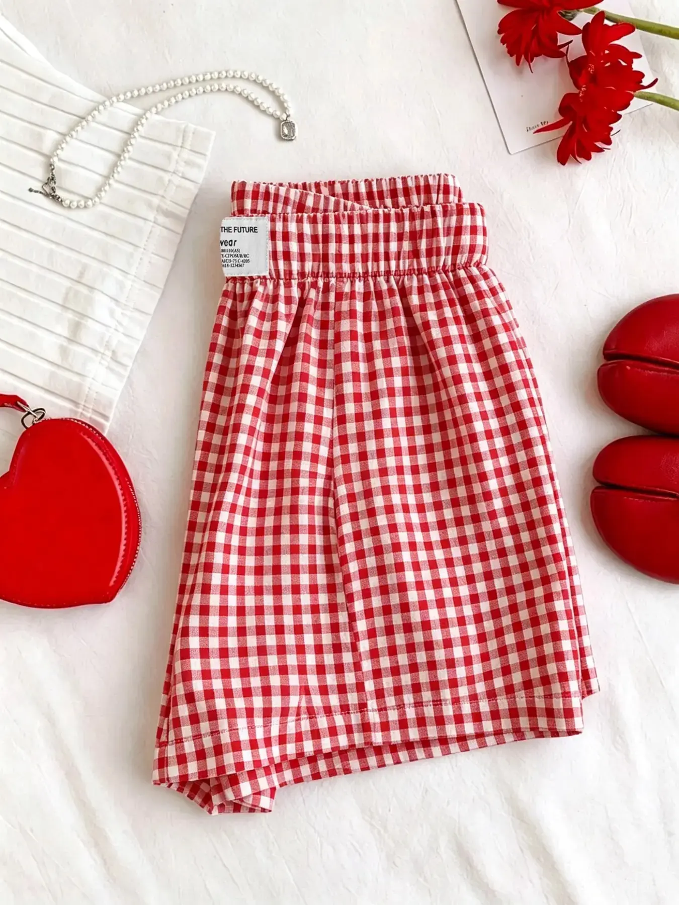 Elastic Waist Gingham Plaid Print Shorts, Comfortable Fit for Everyday Wear, Perfect for Spring and Summer Fashion