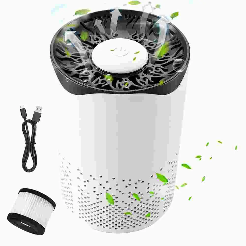 Mini HEPA Air Purifier, USB Powered Desktop Air Cleaner For Bedroom, Office And Car Use Eliminate Odors And Allergens