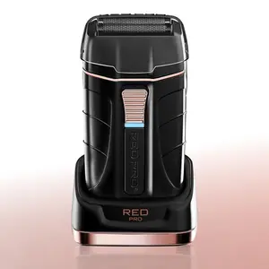 Red PRO Professional Cordless Shaver - Matte Black (Charging Stand Included)