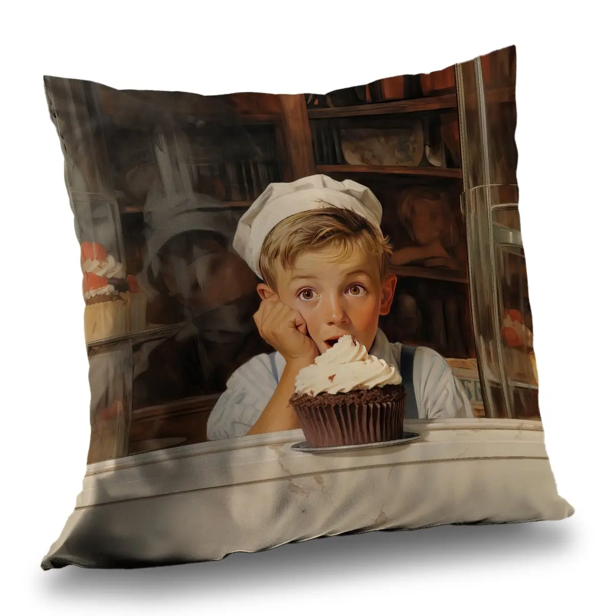 360 Stand 14x14 in. White Poly Twill Kitchen Cupcake Throw Pillow Insert - Whimsical Accent Piece for Bedroom, Living Room to Brighten Spaces, Brighten Up, Whimsical Decor, Gift, Baking Enthusiasts, Bed Ensemble