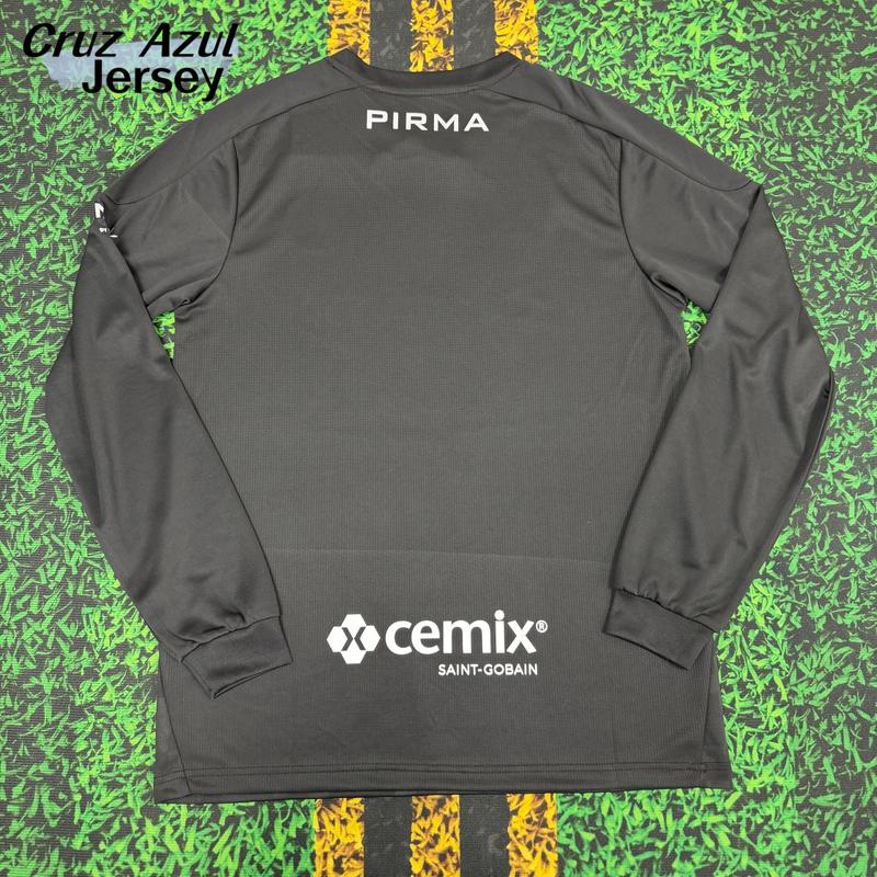 2526 Mexico League  Cruz Azul Away Black Long Sleeve Top Soccer Jerseys LIGAMX Fan Edition