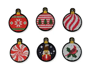 Christmas Ornaments Diamond Painting Sets, 6 Total Kits