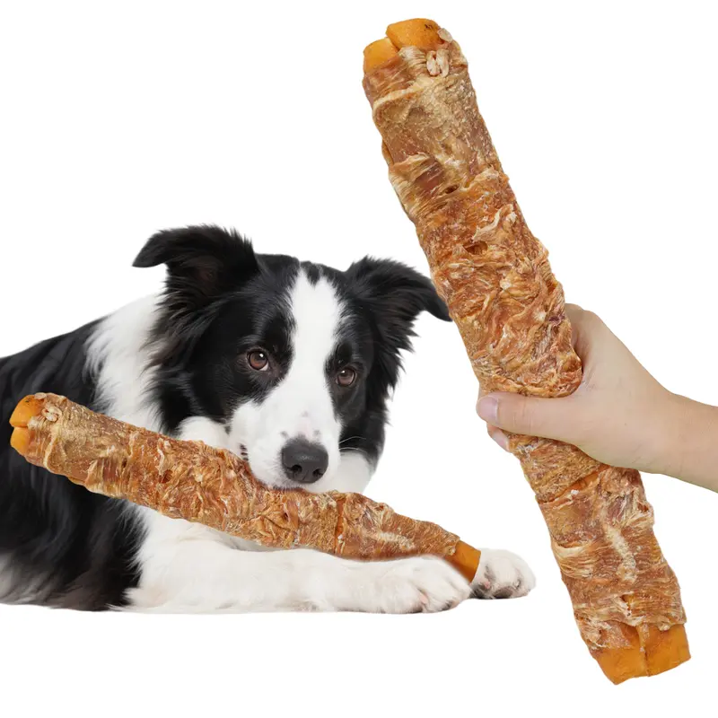 JUST TRY Beefhide Stick Chicken Wrapped Rawhide Chew Sticks Long Lasting Dog Chews, Healthy Dental Treats for Dogs, 10.6 Inches #sohochic