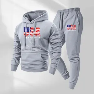 Men's New York print hooded sweatshirt and drawstring sweatpants set, men's casual sportswear, long-sleeved hooded jacket and pants, suitable for autumn and winter, men's everyday casual wear, sportswear set, casual sportswear.