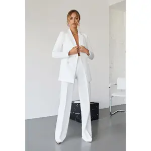 White Belted Double Breasted Suit 2-Piece