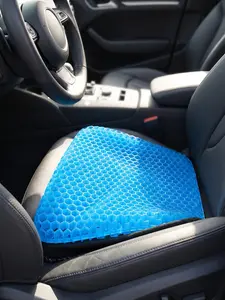 Double-Thick Hypoallergenic Gel Car Seat Cushion - Cooling Relief for Back, Hip, Sciatica & Tailbone Pain, Non-Slip, No Sagging, No Tools Needed, Ideal for Office, Road Trips, Wheelchair Use