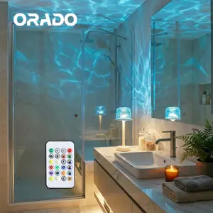 Mother's Day Gift,ORADO Aurora/Ocean Wave/Water Ripple Desk Lamp IP 64 Waterproof 16-Color Ambient Table Lamp with Control for Relaxation & Romantic Night Ambience Perfect Gift for Bedroom Living Room Study Home