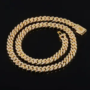 ICEOMG 8mm Iced Out Cuban Link Chain Necklace  Set for Men Women Single Row 5A Zircon Diamond Hip Hop Jewelry Valentine's Day Gift for Boyfriend Husband Romantic Anniversary Birthday Present Luxury Bling Streetwear Unisex