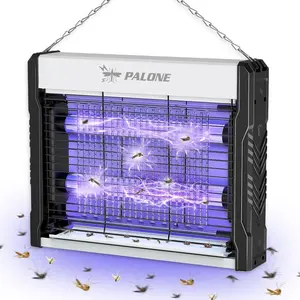 PALONE Electric Bug Zapper 3200V Mosquito Zapper Killer Indoor Outdoor Insect Killer with Hanging Chain, Removable Collection Tray, Solar USB Rechargeable UV Mosquito Trap for Home Patio Backyard Balcony Office