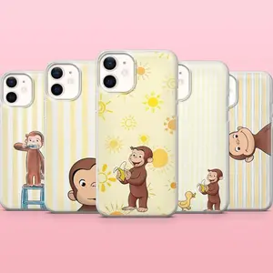 5 Ops Curious George Phone Case, Monkey George Monkey Cover for iPhone & Samsung