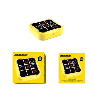 4-in-1 Mini Tic-Tac-toe Game, Electronic Handheld Game Puzzle Board Game Console Brain Training Includes Tic-Tac-toe, Memory Flash, Whack-A-Mole Family Fun Travel Game，The first choice for training brain concentration，Tabletop Games