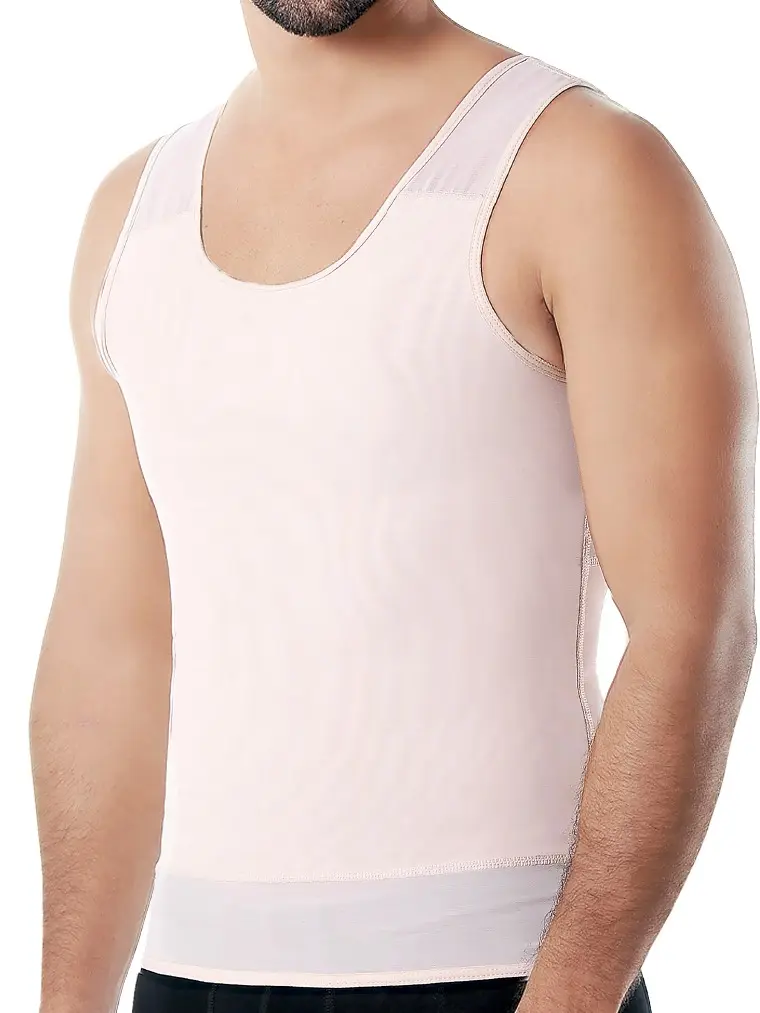 Ann Michell Men Posture and Compression Shirt Back Support and Abdominal Control Nude color