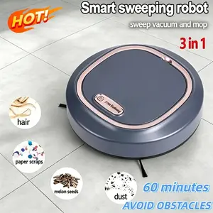 3-in-1 Robot Vacuum Cleaner 6000Pa Suction - Self-Charging Robotic Vacuum for Pet Hair, Hard Floors, Carpets