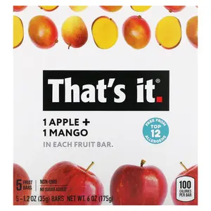 That's It Fruit Bars, Apple + Mango, 5 Bars, 1.2 oz (35 g) Each