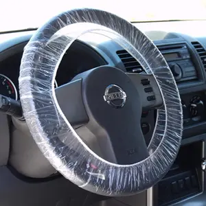 Steering Wheel Protector Clear Plastic Cover Disposable 100-Pack for Universal Automobile Protection