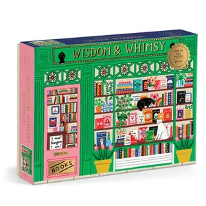 Wisdom & Whimsy Bookshop 1000 Piece Foil Puzzle -- Galison, Jigsaw