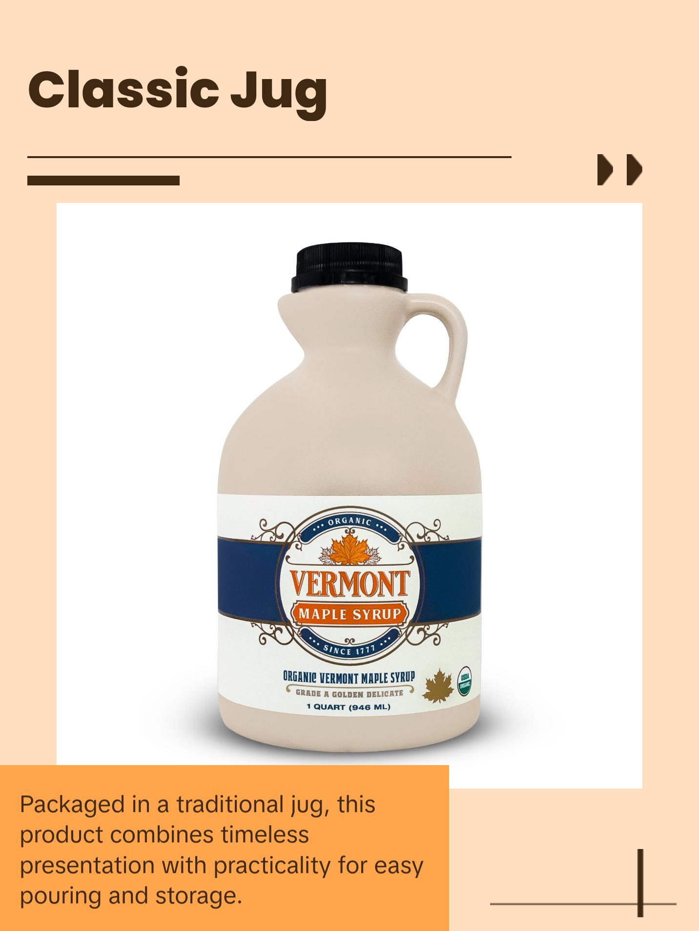 Golden Organic Vermont Maple Syrup - Jug
