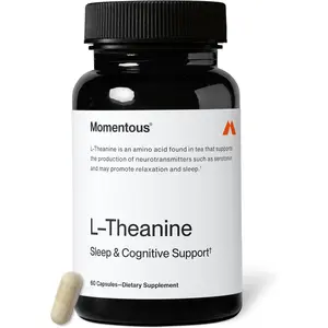 Momentous L-Theanine Supplement 200 mg Capsules for Relaxation & Focus NSF Certified GMO- & Gluten-Free 60 Servings Healthcare Dietary