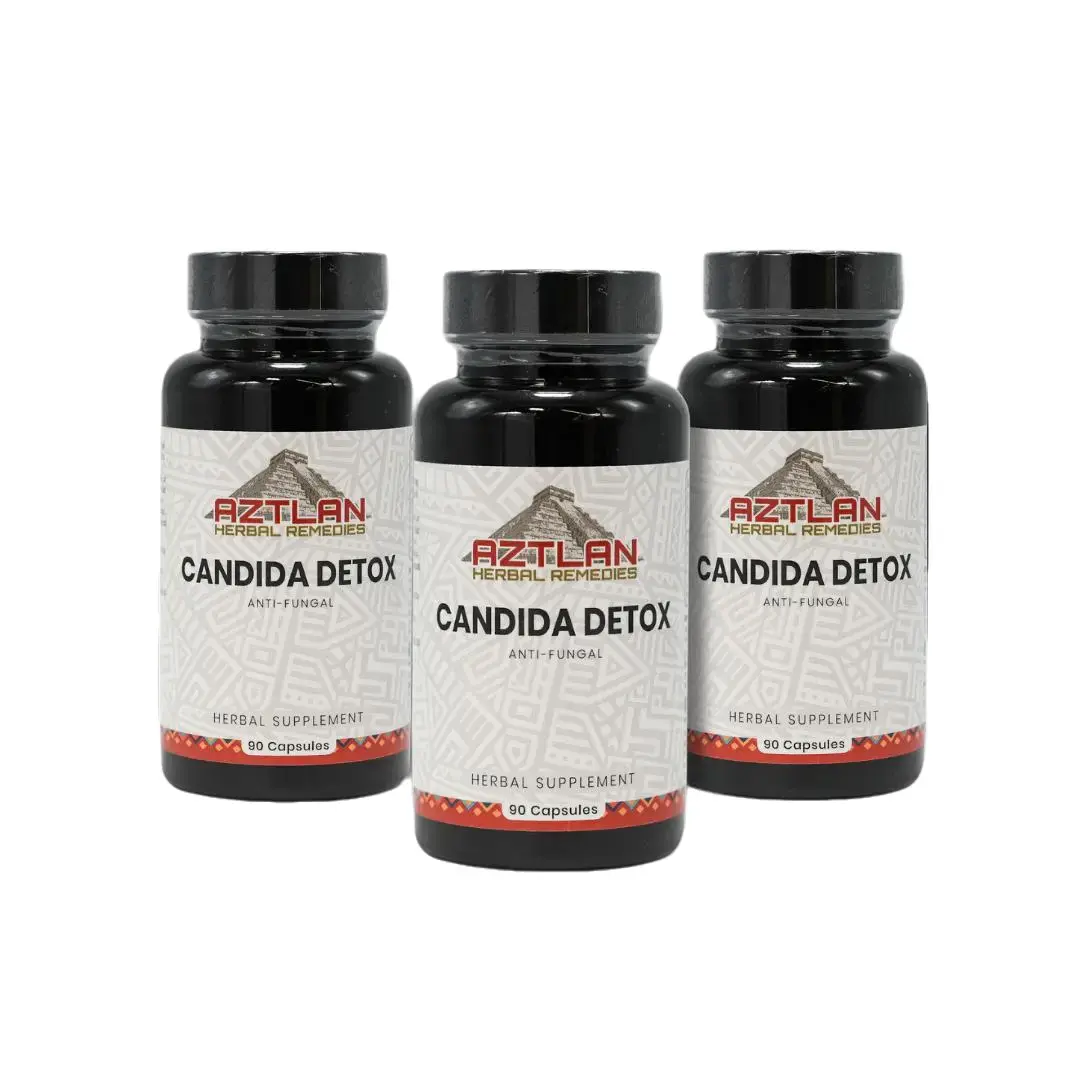 60 days Candida Detox Capsules (3 Bottles) Natural Herbal Capsules for Candida Relief -