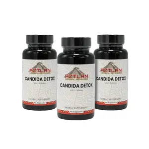 60 days Candida Detox Capsules (3 Bottles) Natural Herbal Capsules for Candida Relief -