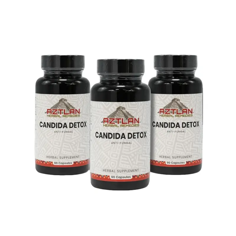 60 days Candida Detox Capsules (3 Bottles) Natural Herbal Capsules for Candida Relief -