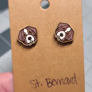 Saint Bernard stud earrings-saint Bernard dog studs-st Bernard earrings-saint Bernard earrings