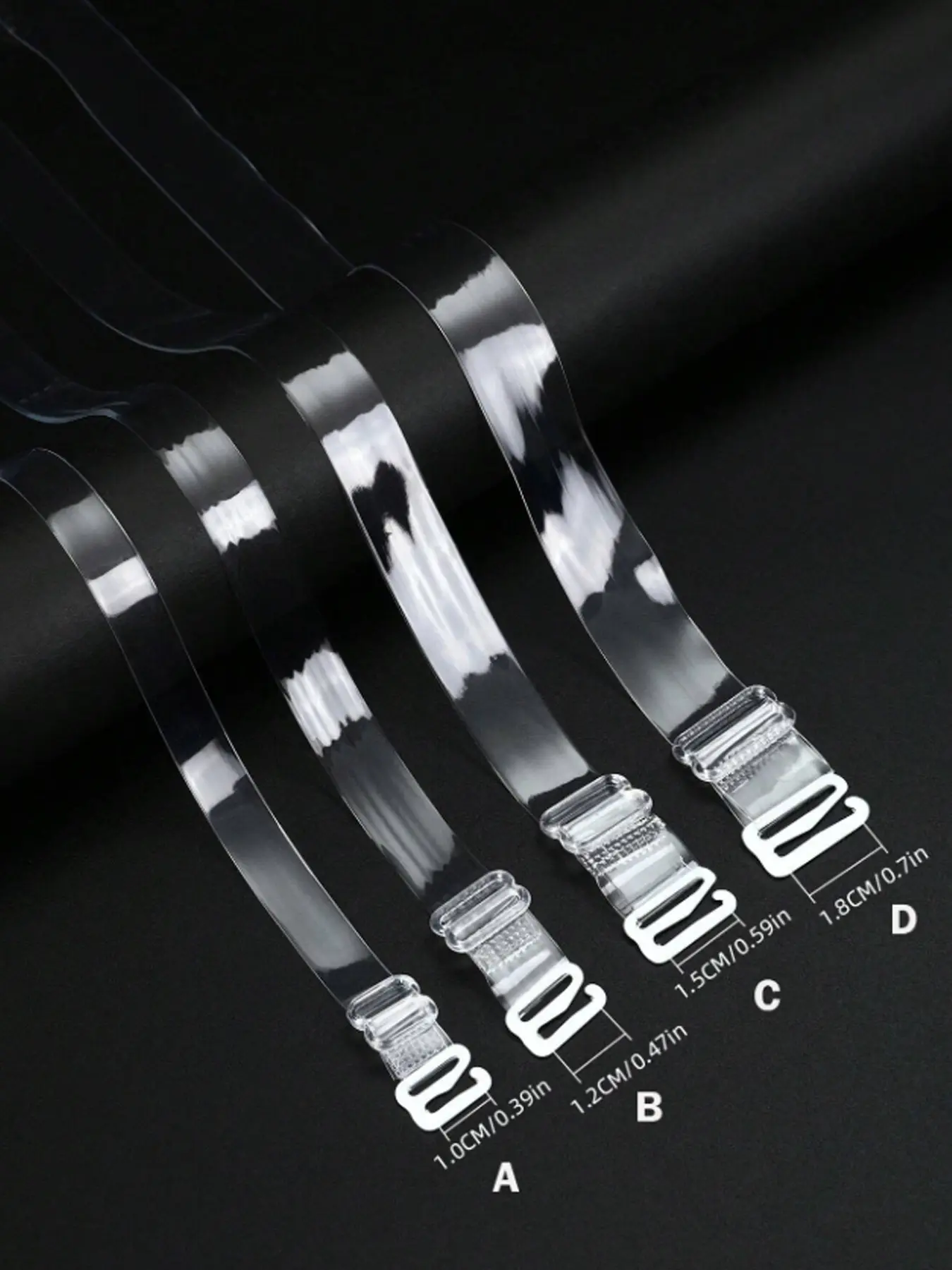 Transparent Bra Straps for Women, Adjustable Straps, 2 Pairs, Available in 1.0cm/1.2cm/1.5cm/1.8cm, Comfortable and Durable Lingerie Accessories