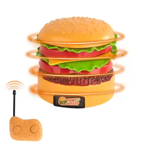 Running Hamburger Toy, Fun Remote Control Car - 360° Spin, Remote Included. Suitable for ages 3+, Family Interactive Toy, Indoor Play, Surprise Gift for Kids, Perfect for Birthdays & Holidays!