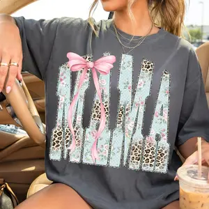 Preppy Leopard Mama T-shirt, Coquette Bow Mama Png, Leopard Print Mama Png, Spring Mothers Day Png, Floral Leopard Mama Png, Trendy Mom Png