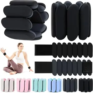 Wrist Weights, Wrist and Ankle Weights for Women and Men(1Lbs Each), Adjustable 2lb Wearable Silicone Weighted Bangles, Fits for Yoga, Pilates, Home Gym, Dance, Swimming, Jogging, Cardio, Strength Training