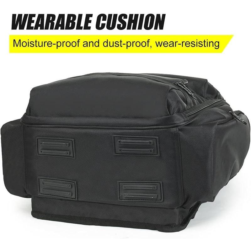 Tool Bag Backpack - & Organizer for Contractor, Electrician, Plumber, HVAC, Large Front Flap Fit 13" -17" Laptops Notebook, Black